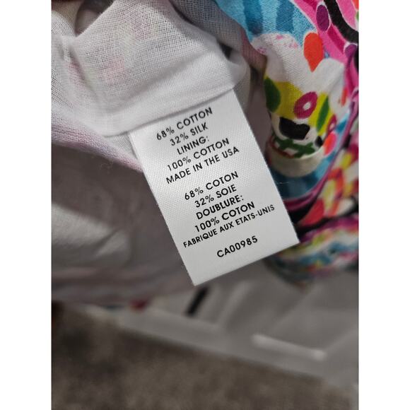 Vintage y2k Nanette Lepore Dress 8 Boho Babydoll Floral Fit & Flare Silk Cotton - Picture 5 of 8